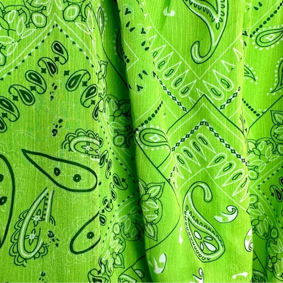 Amanda Uprichard Cotter Green Bandana Paisley Dress - Picture 16 of 17